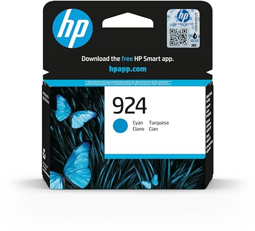 HP 924 4K0U3NE, Cartuccia Originale da 400 Pagine, Compatibile con le Stampanti OfficeJet Pro Serie 8120 e 8130, Ciano