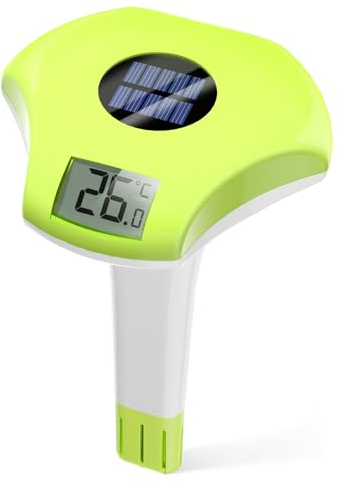 BALDR Termometro da piscina galleggiante IPX8, impermeabile, a energia solare, adatto per piscina/vasca idromassaggio/sorgente di acqua calda/acquario (verde)