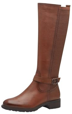 Tamaris Botas de Caña Larga para Mujer, Cómodas, Coñac, 40 EU