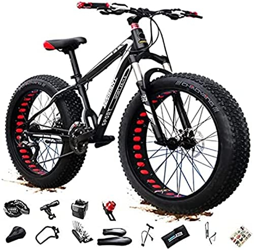 Bicicleta De Montaña, Bicicleta De Montaña De 26 Pulgadas MTB Fatbike Adultos, Bicicleta De Montaña Fat Tire, Bicicleta De 27/30 Velocidades, Doble Suspensión Completa, Freno De Disco Doble