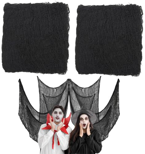 IATAHI Halloween Deko Spinnennetz,Outdoor Spinnweben Dekoration,Indoor Groß Spiderweb,Halloween Gruseliges Tuch,Horror Baumwolle Musselin Tücher,für Spukhäuser Party Türen Vorhang Outdoor Dekoration