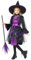 Funnlot Hexenkostüm Kinder, Faschingskostüme Mädchen mit Hexenkleid Hexenhut Hexen Besen Karneval Kostüm Kinder für Fasching M (5-6 Jahre)