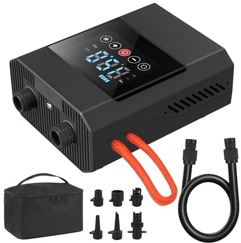 Diealles Shine Sup Pumpe Elektrisch 12000mAh, 20 PSI Wiederaufladbare Elektrische Luftpumpe Akku/AC 220V/DC 12V Hochdruck-Luftpumpe, Unterstützt 2 SUP in Einer Reihe, für Paddle Board Boote Kajak