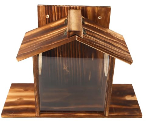 Nicear Mangeoire À Écureuils Avec Toit Étanche, Maison En Bois Pour Animaux Sauvages Avec Support En Épis De Maïs Décoration De Jardin Pour Écureuils Et Tamias