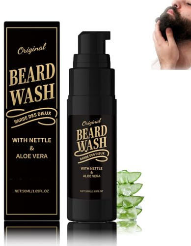 Bartseife Spray, Bartshampoo für Männer mit Whiskey Vanille Duft, Bartshampoo Spray mit pflegende Inhaltsstoffe wie Brennesselextrakt, Feuchtigkeitsspendende Bartpflege, Männer Geschenk (1P)