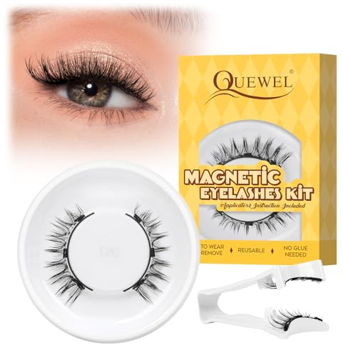 Pestañas Postizas Magneticas de larga duración, Pestañas Magneticas riutilizzabili con applicatore, No requiere pegamento, Aspecto de Naturales, fácil de colocar (Style B)