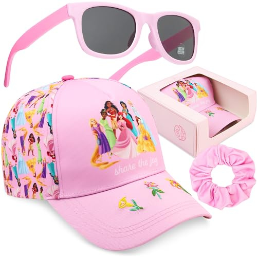 Patrulla Canina | Frozen | Princesas Disney | Minnie Mouse | Barrio Sesamo Gorra Niña con Gafas de Sol UV400 y Coletero Set, Accesorios Niña de Verano