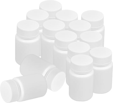 DIYEAH Flaconi per Pillole Vuoti 20 Pezzi, Bottiglie in Plastica Bianca Hdpe da 50 Ml con Tappo a Vite Ermetico, Contenitori Compatti per Conservazione Farmaci e Viaggi