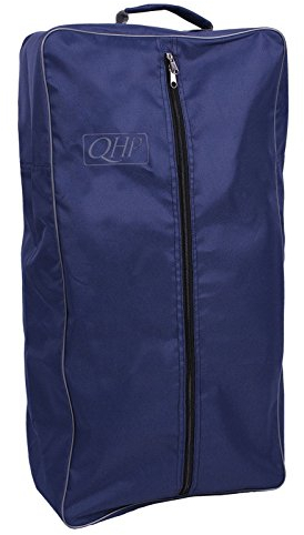 QHP Trensentasche Oxford Stoff mit Reißverschluss, Griff Kettband innen (Navy/Grau)