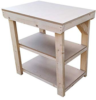 Arbor Garden Solutions Wooden 18mm MDF WorkBench With Double Shelf - 3FT to 6FT - Work Table Hand Made Strong Heavy Duty - Made From Construction Grade Timber (3ft)