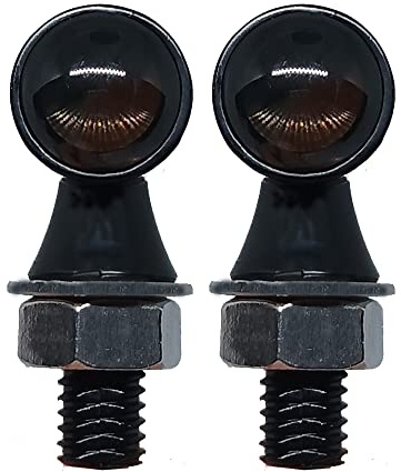 LENJIEMT Motorcycle Led Turn Signal Lights Super Mini Metal Bullet Indicators Smoke Projection Lens Amber Lights For Chopper Bobber Cafe Racer Black