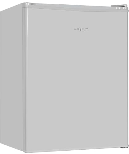 Exquisit Mini Kühlschrank KB60-V-090E grau | 52 l Nutzinhalt | LED-Innenbeleuchtung | Glasablagen | 45cm Breite