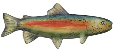 UP Trout Shaped Melamine Serving Platter, Rustic Fish Design Food Tray for Seafood, Appetizers, and Outdoor Dining, Perfect for Fishing Enthusiasts, 15.5 x 6.25 Inch