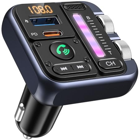 ZeaLife FM Transmitter Bluetooth 5.3 Adapter Auto, 42W PD & QC3.0 Radio Transmitter Mit Dual USB Ports, Freisprechanlage KFZ Kit Unterstützt USB-Stick