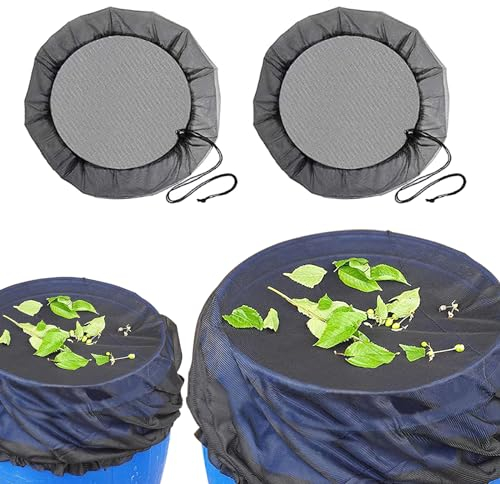 SUNJULY Regentonnen-Netz, 2 Stück, 95cm/37.4in, Wetterbeständig, Mückenschutz, Polyester, Schwarz, Rund
