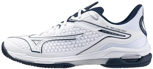 Mizuno Wave Exceed Tour 6 Ac Men Tennis Shoe, White-Dress Blue, 9 UK