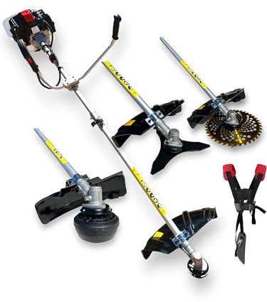 Desbrozadora a Gasolina PowerTBC6200, Motor 2 Tiempos 62 CC, 3,4 CV, ignición electrónica, para tareas de desbroce y Limpieza