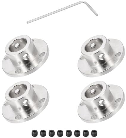 4pcs Accouplement à Bride RC 6MM - Connecteurs de Roue Avec Écrous Guide Modèle - Raccords d'essieu d'arbre