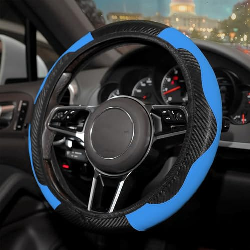 Flaconi Coprivolante Auto,Protettore Universale Copertura Del Volante Auto,Diametro 37-38cm Cuciture Elasticizzato Colore Volante Protettore,Adatto alla Maggior Parte di Auto,SUV,Berline(Blu)