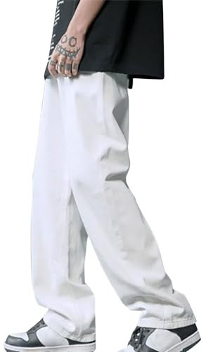 Pantalon Jeans pour Homme Y2K Hip Hop Jeans Baggy Streetwear Skateboard pour Adolescents Garçons Coupe Large Pants, Jeans Patchwork Coupe Large Jambe Large Droite Denim, Jeans Stretch pour Homme