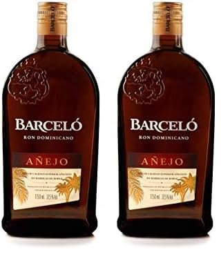 Ron Barceló Añejo, Botella de Ron Dominicano, Añejado en Barricas de Roble, botella de 1750 ml (Paquete de 2)