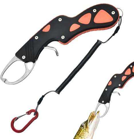 Poupangke Fiskklämma, fiskfångare i rostfritt stål - bekväm fiskeutrustning med ergonomiskt grepp för fiskare far farfar vän