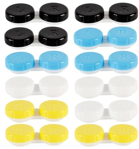 HABNI 12 Pcs Porta Lenti A Contatto, Contenitore Per Lenti A Contatto, Scatola Con Kit Di Lenti A Contatto Da Viaggio, Porta Lenti A Contatto Da Viaggio Ideale Per Viaggi All'Aperto In Famiglia