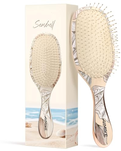 AIMIKE Detangle Hair Brush, Detangling Paddle Brush w/Soft Bristles | Pain-Free Detangle Hairbrush Loosens Stubborn Tangles, Extra Gentle on Sensitive and Fine Hair, for Women & Kids