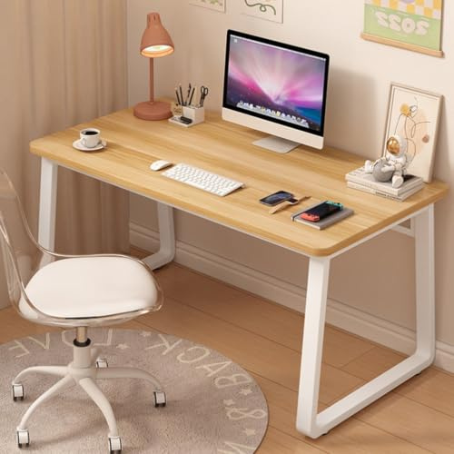 XUEGW Scrivania Moderna per Computer Stile Semplice, Tavolo da Studio, Scrivania, Tavolo PC per Ufficio Casa, Camera da Letto (Legno naturale, 140x60cm)