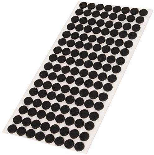 Adsamm® / 128 x deslizantes de Fieltro autoadhesivos/Negro/ø 12 mm/Redondo/Deslizantes de Fieltro para Muebles de 3,5 mm de Grosor/Deslizantes para Muebles y Suelos