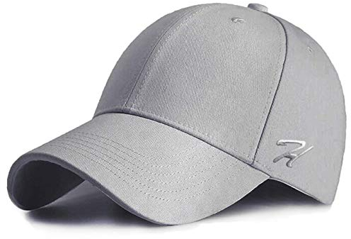 HASAGEI Baseball Cap Herren Damen Basecap Baseball Kappe Reine Farbe Baseboard Baseballkappe Cotton Cap für Tennis Golf Reisen (Grau)