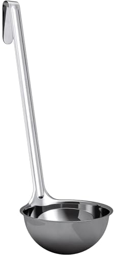 Super Sturdy, Ergonomic 8 Oz. Soup Ladle 1 Pk. Stainless Steel Ladles with Long Handles. Best Kitchen Accessories for Stirring, Portioning and Serving Soups, Chili and Stew in Restaurants and at Home