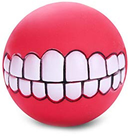 1pc Creative dents Motif balle chien balle avec les dents multi utilisation Chew son sourire Boule Pet Squeaky son jeu Toy couleur aléatoire