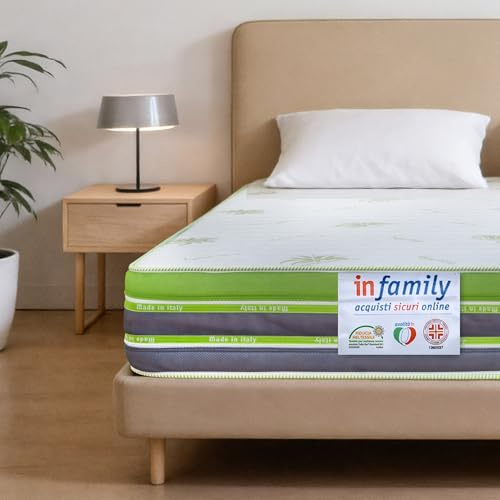 INmaterassi - Materasso Marilyn in Lattice e Memory Gel, 11 Zone Ergonomiche, Ortopedico, Rigidità Alta, Rivestimento in Aloe Vera Sfoderabile e Antiacaro, Alto 26 cm, Letto Singolo 80 x 190 cm