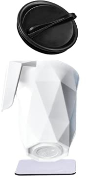 silwy® Tasse en plastique TO-GO, nano gel pads métalliques WHITE inclus