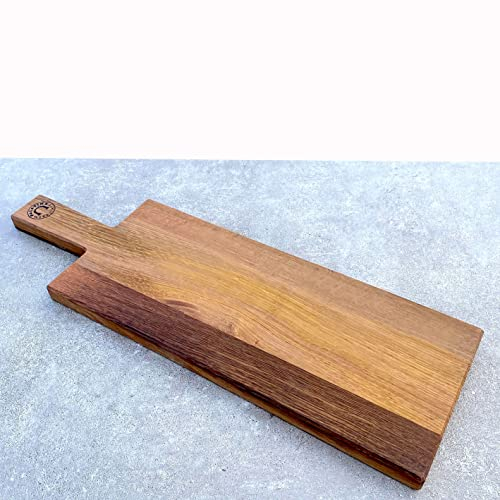 Palatina Werkstatt ® Servierbrett massiv, stabiler Griff handgefertigt aus Fassdauben von Alten Weinfässern, Made in Germany