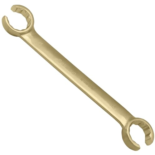 WEDO Chiave per dadi svasati senza scintille, chiave ad anello aperta di sicurezza senza scintille, standard DIN, alluminio bronzo, certificato BAM e FM, 0,39 x 0,47 pollici, 10 x 12 mm di larghezza