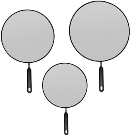 3 pezzi Guardla spruzzata, coperchio schizzi in acciaio inossidabile con manico per padella di frittura 19 cm 25 cm 29 cm, accessori per pentole