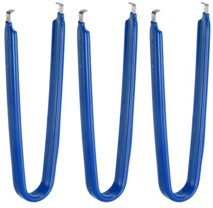 QUARKZMAN 3Pcs Extracteur de Puce Ic Extracteur en Forme de U en Acier Inoxydable avec Poignée Isolée en Vinyle Extracteur de Circuit Imprimé Outil D'Extraction de Puce pour Pcb, Bleu