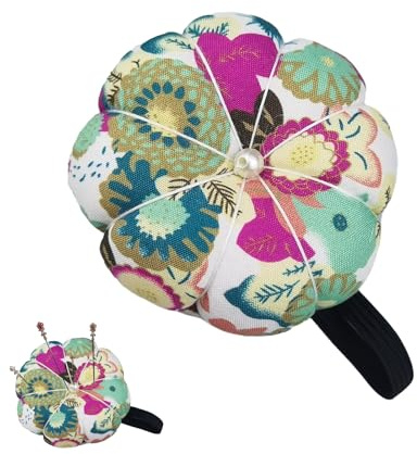 gifyym Pin Cushion Wrist - Pumpkin Pin Cushion | Arm Needle Cushion Wrist | With Elastic Strap, Filled with PP Cotton, for Sewing, Quilting, Crafts, Crafts