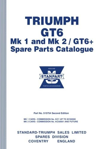 Triumph GT6 Mk 1 and Mk 2 / GT6+ Spare Parts Catalogue: Publication number 515754: Part No. 515754 (Triumph GT6 MK1 and MK2/GT+ Spare Parts Catalogue)