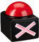 Relaxdays Buzzer mit Sound & Licht, Party Zubehör für Spielabende, batteriebetrieben, Quizbuzzer Kunststoff, rot/schwarz