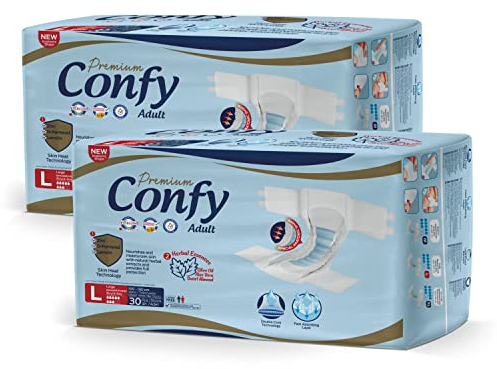 Confy Premium Windeln für Erwachsene - Erwachsenen-Windel Inkontinenz Gr.L 60St