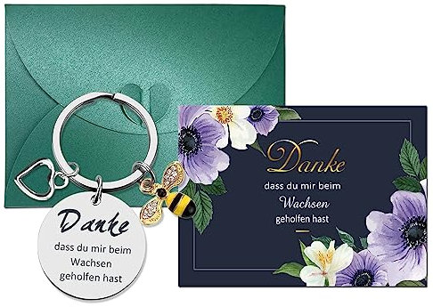 ENSTAB Danke, dass du mir beim Wachsen geholfen hast!Abschiedsgeschenk Erzieherin, Tagesmütter Geschenk Erzieherin Abschied (Edelstahl-Honigbiene)