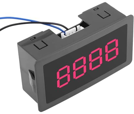 DC 8-24V Digital LED Räknare Digital Räknare, Vattenmätare Pulsräknare Display Panel Mätare 4 Siffror Ned Panel Räknare Plus Minus Räknare Panel Totalizer 0-9999 (Röd)