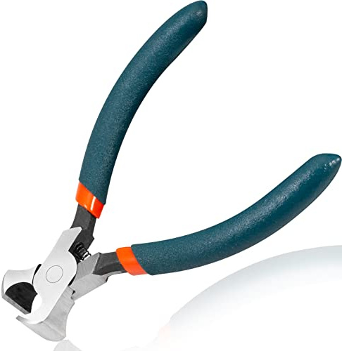 LEONTOOL Mini End Nippers 4.5 Inches End Cutting Plier Precision End Cutters with Spring End Cutting Nippers Nail Puller Pliers for Carpenter End Snips for Jewelry Making Zipper Install Stops Repair