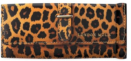 LONDON MOLE® Glasses pouch | Stylish leopard print design | Soft compact case with spring closure for reading glasses, blue light blockers & sunglasses