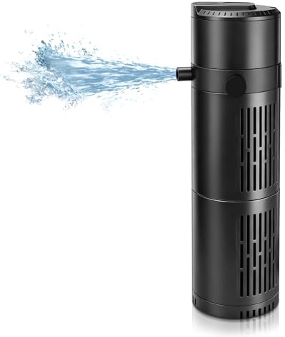 Filtro interior de acuario de 12 W con función U-V para tanque de peces de 150 – 300 L, 5 W UVC clarificador, 800 L/h cristalino, bomba de agua para agua dulce y salada