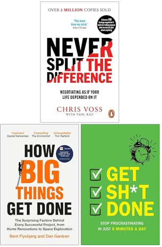 Never Split the Difference, How Big Things Get Done & Get Sh*t Done 3 Books Collection Set