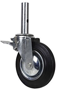 Cofan Rueda giratoria de andamio macho con freno | Diámetro rueda de Ø200 mm x 46 mm de grosor | Diámetro del tubo: Ø35 mm de tubo macho